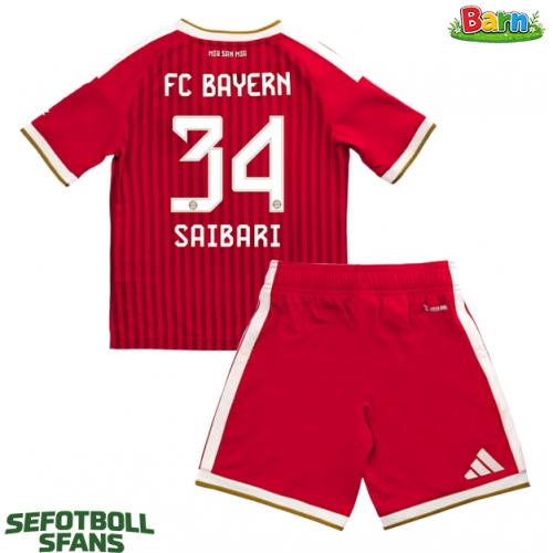 Bayern Munich Ismael Saibari #34 Hemmaställ Barn 2026-27 Kortärmad (+ Korta byxor)